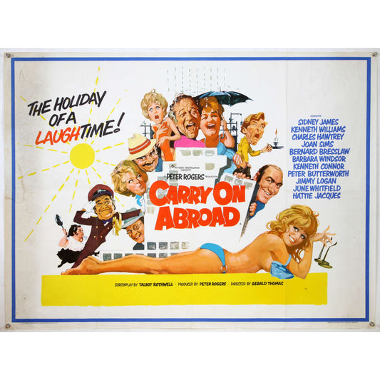 Protagonist (UK) Ltd Posters, Prints, & Visual Artwork Carry On Abroad (1972) - British Quad Film Poster, 30” x 40”