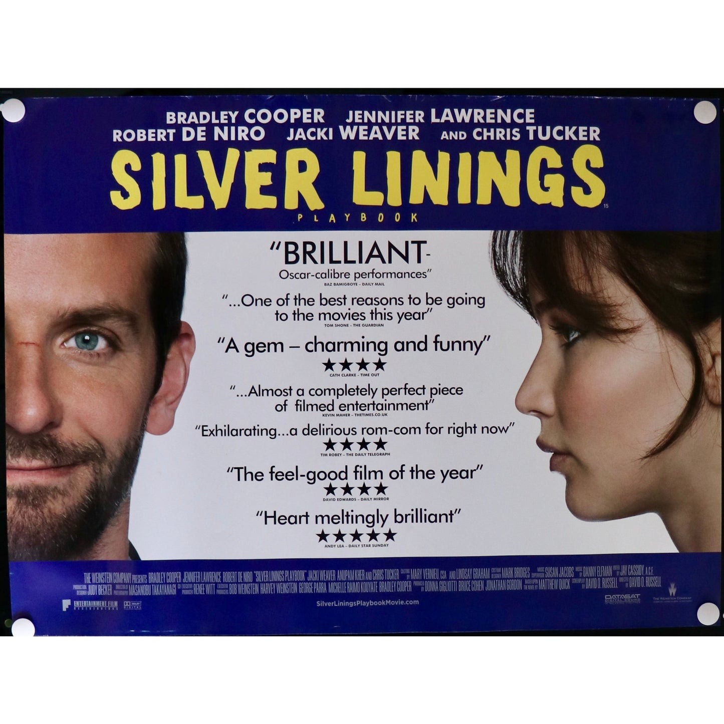 Protagonist (UK) Ltd Film Poster Silver Linings Playbook (2012) - Bradley Cooper, Jennifer Lawrence, Robert De Niro - Vintage, Original Film Poster, 30” x 40”