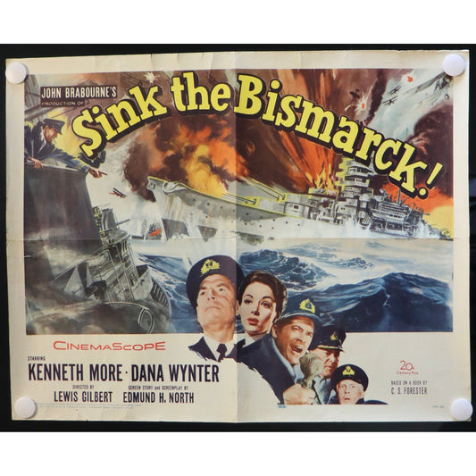 Protagonist (UK) Ltd Film Poster Sink The Bismarck (1960) - Kenneth Moore, Dana Wynter - Vintage & Original Film Poster